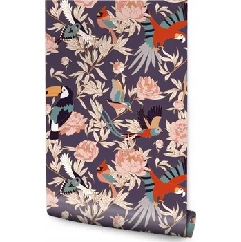 Fototapeta TAPETA ROLE 10m Krásné Rostliny a Ptáci