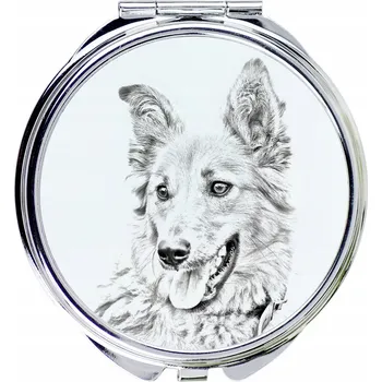 Kosmetické zrcátko Baskický ovčák - kapesní zrcátko se psem, portrét