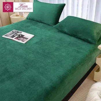 Povlečení Zimní hřejivé elastické prostěradlo z plyše | hřejivé povlečení - barva obrázku-2,90x190x10cm 1ks