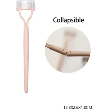 Skládací řasový kartáček z nerezu | řasový separátor | kosmetická pomůcka - GZ004 růžová