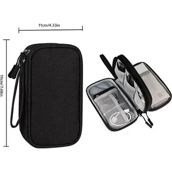 Cestovní taška Cestovní úložná taška na kabely | Organizér kabelů - 1ks černý