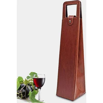 Dárková krabice na víno z kůže | obal na víno - hnědý