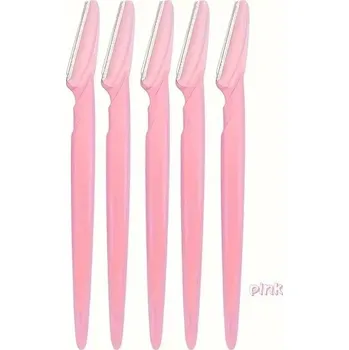 Péče o řasy a obočí Multifunkční nůžky na obočí s ergonomickou rukojetí | Epilátor na obočí, odstranění chloupků - 5ks-růžová
