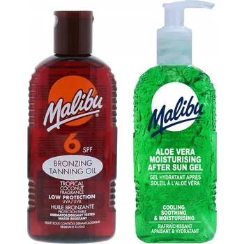 Přípravek na opalování Malibu SPF6 Opalovací olej 200 Ml + Aloe Vera Gel po opalování 200 Ml