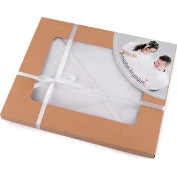 Svatební dekorace Svatební bryndák lemovaný paličkovanou krajkou - k dotvoření - bílá