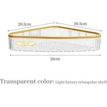 police Plastová závěsná police koupelnová kuchyňská | Úložné police, Regály - Trojúhelník průhledný