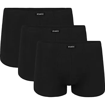Boxerky 3-pack pánské boxerky Atlantic bavlněné s elastanem 3BMH-007-černé L