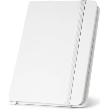 Zápisník CAMPUS. Zápisník A5 v pevné vazbě z PU (35% recyklace) s linkovanými stránkami ze 100% recyklovaného - Bílá