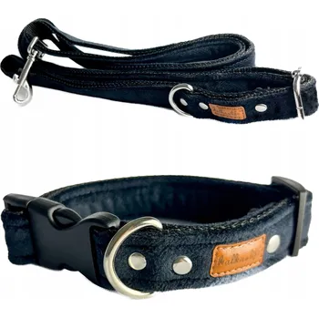 Vodítko pro psa Obojek a vodítko pro malého psa, sada vodítko a obojek - Černá, S