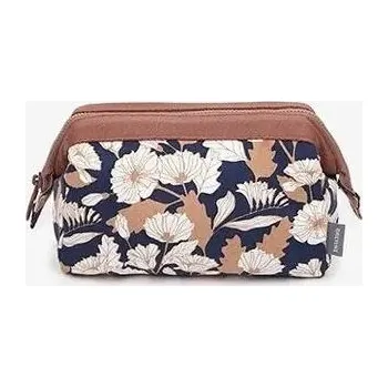 Kosmetická taška Cestovní kosmetická taška dívčí | Toaletní organizér - Hnědá květina