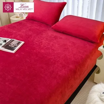 Povlečení Zimní hřejivé elastické prostěradlo z plyše | hřejivé povlečení - barva obrázku-15,180x200x25cm 1ks