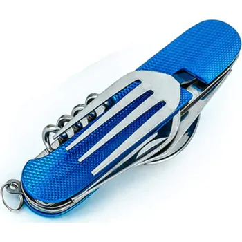 Kempingové nádobí Skládací multifunkční příbor na turistiku 6v1 Barva: Modrá - doprava zdarma od 1499 Kč