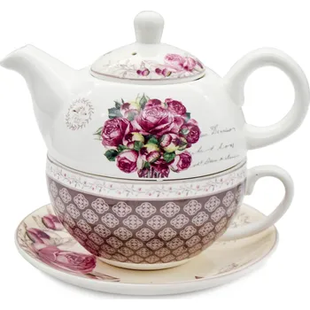 Konvice porcelán 450ml + hrnek 350ml RŮŽE