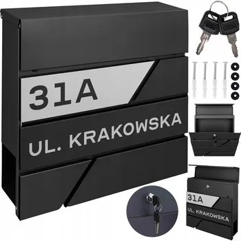 Poštovní schránka Poštovní schránka euroschránka, s vhozem, se schránkou na noviny M-TEC černá