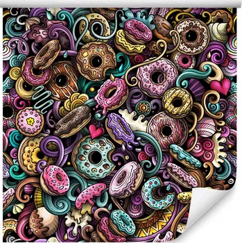 Fototapeta Tapeta do Kuchyně Koblihy doNUT Barevné Sladkosti 3D
