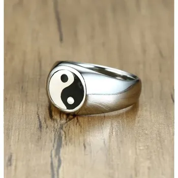 Prsten Prosperk Pánský ocelový prsten jin jang Velikost prstenů: 9 (EU: 59-61)