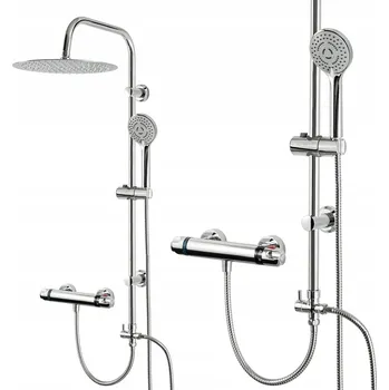 Sprchový set SANNIT Sloupek do sprchového koutu sprchy SANNIT baterie termostat Stříbrná