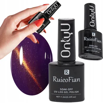 Přípravek na nehty TMAVĚ FIALOVÝ HYBRIDNÍ LAK NA NEHTY S LESKEM UV OnlyU/L156