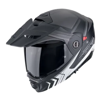 Helma na motorku Výklopná helma Scorpion ADX-2 LEWIS (matná černá, stříbrná), vel. S
