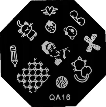 Šablona destička na nehty se vzory pro stamping QA16