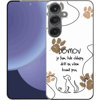 Pouzdro na mobilní telefon Gelový kryt mmCase na Samsung Galaxy S25 - psí motiv bílé pozadí