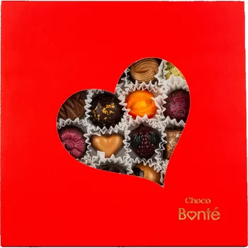 Bonboniéra Choco Bonté Bonboniéra - 16 ks pralinek (srdce)