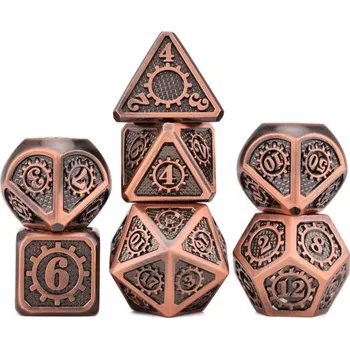 Příslušenství k deskovým hrám STEAMPUNK SADA 7 KOVOVÝCH RPG kostek