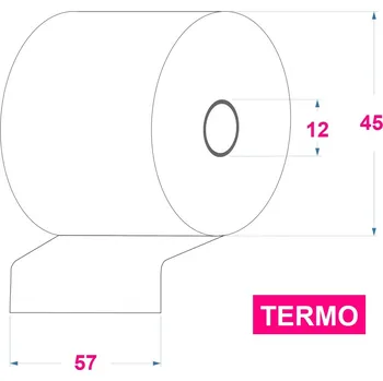Kotouček do pokladny a tiskárny štítků Pokladní termo kotoučky 57/45/12 (24M)