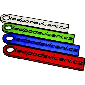 Klíčenka 3D tisk "ledpodsviceni.cz" Barva: Červená
