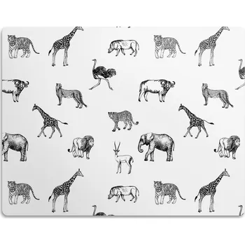 Miska pro psa Podložka pod misky pro psa kočku Safari zvířata 45x35