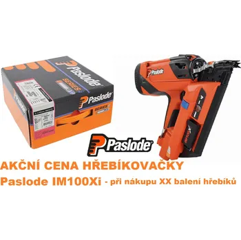 Hřebíkovačka Paslode IM100Xi Li-ion plynová hřebíkovačka, AKČNÍ SET při nákupu hřebíků