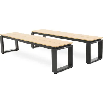 Zahradní lavice di volio Sada 2 zahradních lavic 160 cm Pisa - béžová