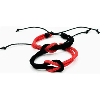 Šperk Steel Jewelry Šňůrkové Náramky pro páry červenočerný NR250101 dárkové balení zdarma