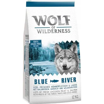 Krmivo pro psa Wolf of Wilderness Adult Blue River losos 12 kg