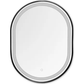 Zrcadlo Zuma Line zrcadlo 50x70 cm oválný s osvětlením černá 003064-030827