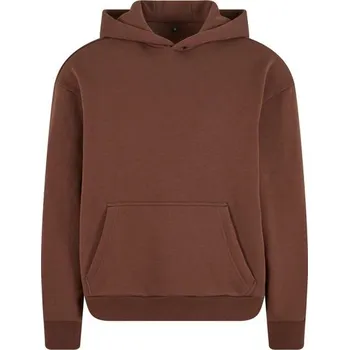 Pánská mikina Build Your Brand Hebká pánská mikina přes hlavu Fluffy - Čokoládová | 4XL