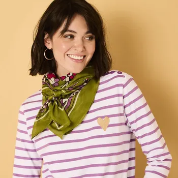 Šátek Šátek s potiskem indických květů zelená/lila