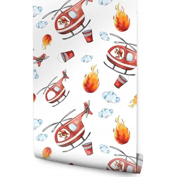 Fototapeta Tapeta pro děti Hasiči ZVÍŘÁTKA Obláčky