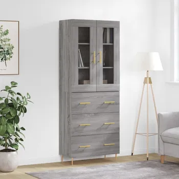 Organizace kuchyně vidaXL Skříň highboard 69,5 x 34 x 180 cm kompozitní dřevo [3198399] Barva: šedá sonoma