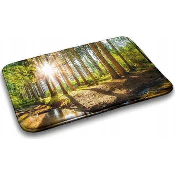 Koupelnová předložka Dekorativní koupelnová předložka s motivem lesní krajiny