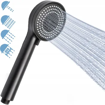 Sprchová hlavice Słuchawka prysznicowa czarna matná, 4funkční