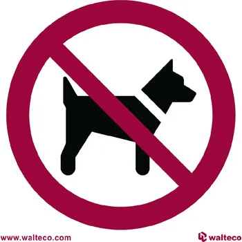 Značení Walteco Zákaz vstupu se psem - symbol, 90x90mm, samolepka Množství: 5 ks