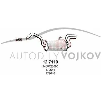 Zadní díl výfuku Díl výfuku zadní Citroen Evasion 1.9 TD