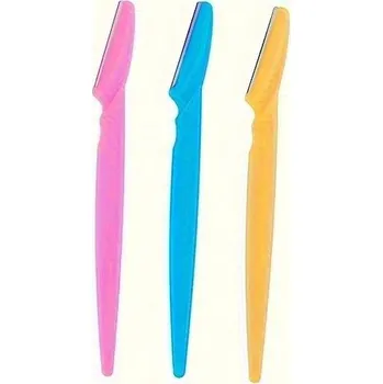 Břitva na obočí s bezpečnostními kryty | nůžky na obočí, holicí set - 3ks smíšené