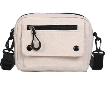 Kabelka Dámská plátěná kabelka přes rameno | malá crossbody taška - Bílý