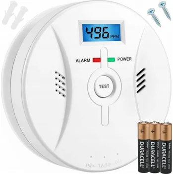 Zabezpečovací technika DETEKTOR OXIDU UHELNATÉHO HLÁSIČ OXIDU UHELNATÉHO CO VČETNĚ BATERIE, ŠROUBŮ A HMOŽDINEK