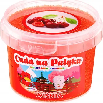 Výrobník cukrové vaty Stroj na cukrovou vatu Cuda na Patyku Višňový + Cukr na cukrovou vatu 100g kbelík S červený 1 W