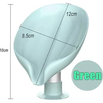 Mýdlo Držák na mýdlo ve tvaru listu | Úložný box na mýdlo, koupelnové doplňky - zelený