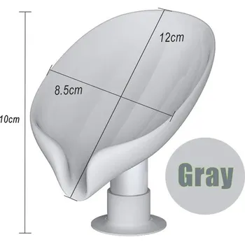 Mýdlo Držák na mýdlo ve tvaru listu | Úložný box na mýdlo, koupelnové doplňky - Šedá