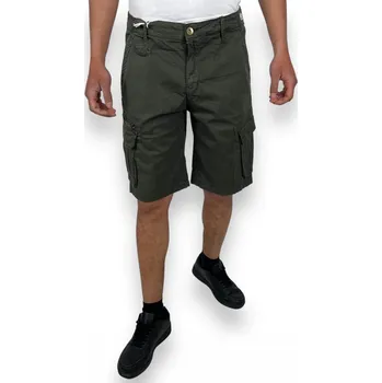 Pánské kraťasy Loshan Pánské nadměrné plátěné kraťasy SAMUEL Barva: Olivová, Velikost: 38